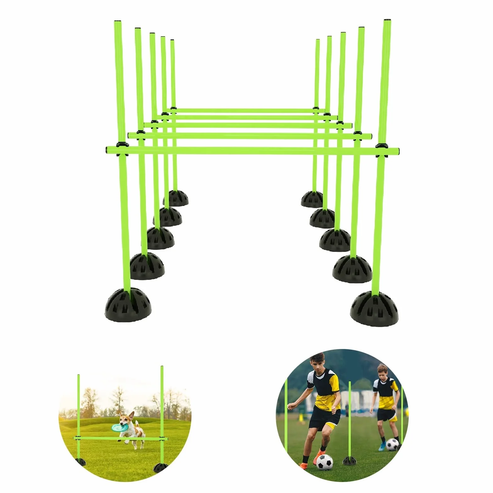 LZQ Juego de barras de salto de agility, barras de entrenamiento para saltos, dribbling y agilidad, ideal para el club o el deporte escolar