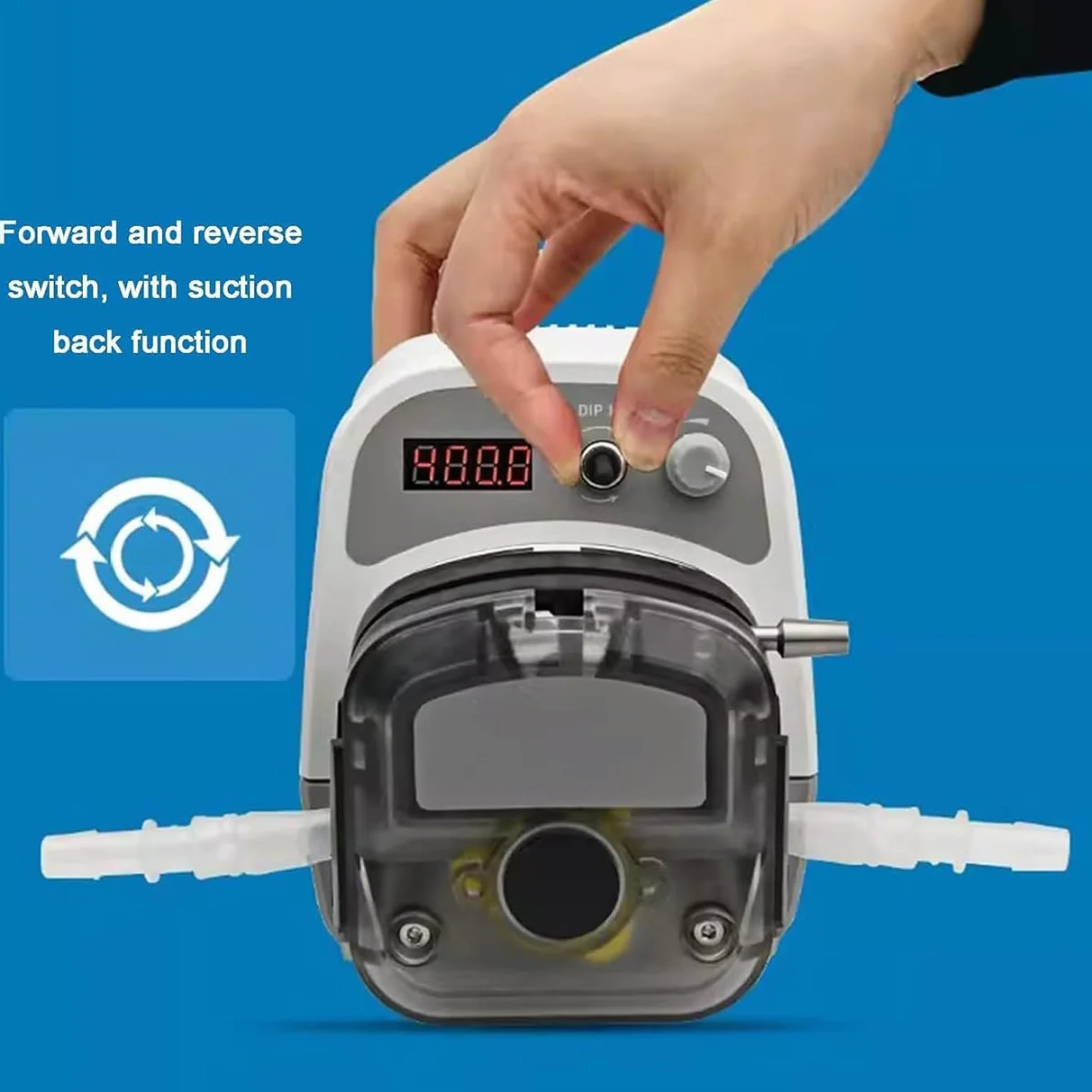 Bomba peristáltica, bomba dosificadora de líquido de alto flujo de 1500 ml/min, velocidad variable 0,1-400 rpm, 3 rotores, pantalla táctil para transferencia de líquidos y llenado de laboratorio