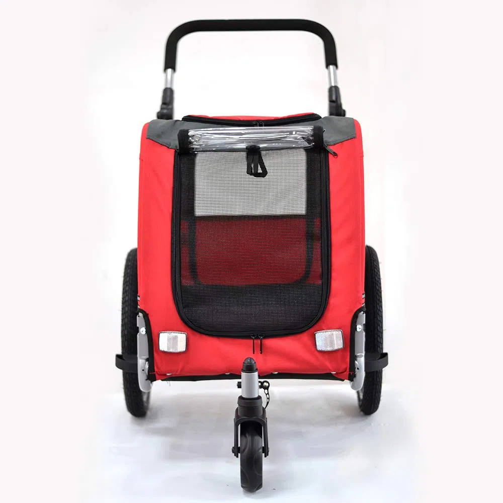 PAPILIOSHOP Zeta - Remolque para el transporte en bicicleta de tu perro, cochecito para mascotas en 3 tallas (S-rojo)