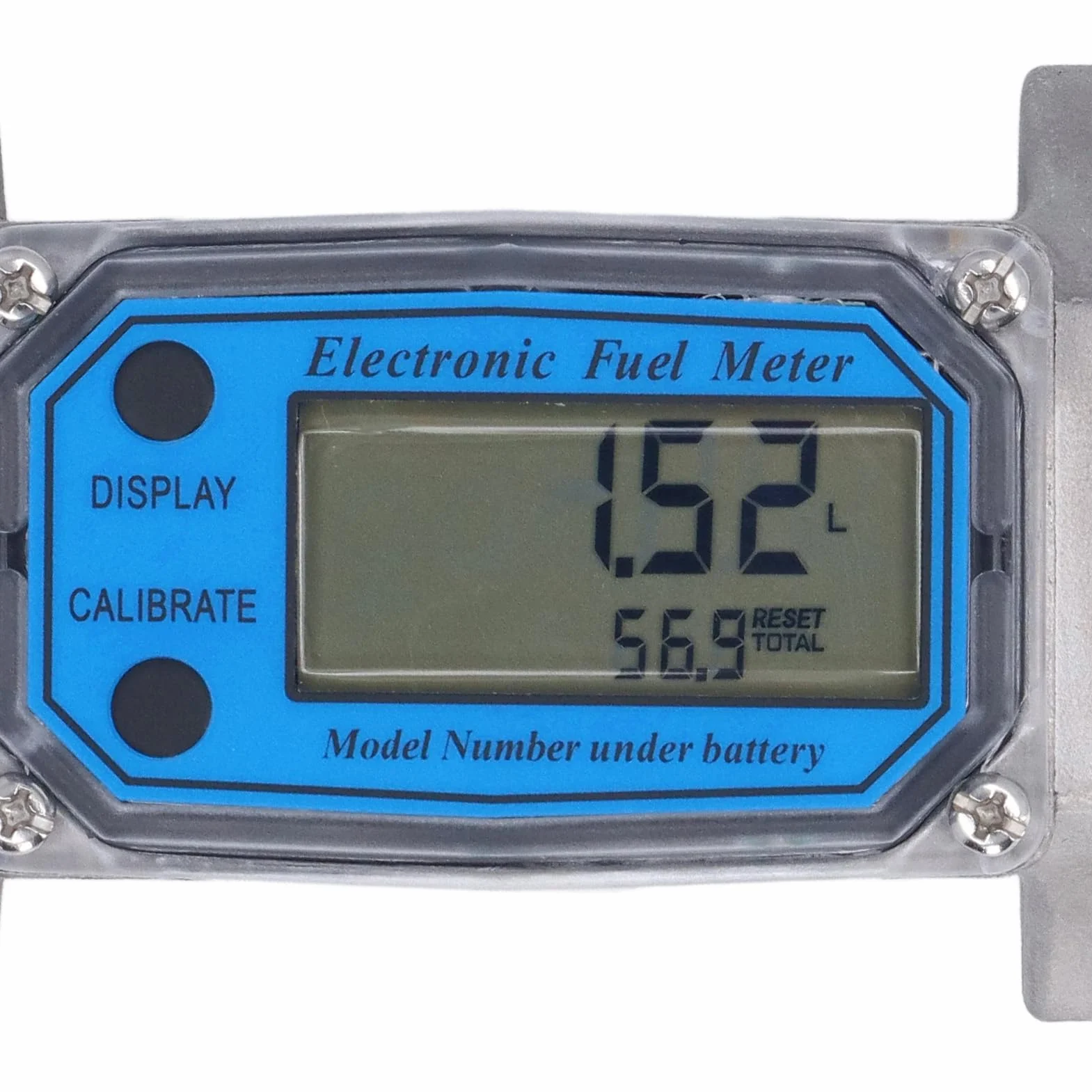 Caudalímetros Agua Digital, Acero Inoxidable Medidor de Flujo de Turbina de 2 Pulgadas 35-250 L/Min, Unidad L, GAL, PTS, QTS