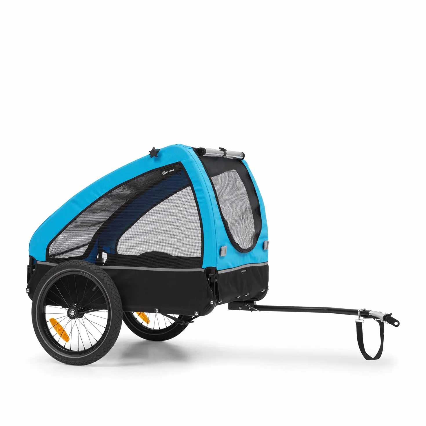 Klarfit Husky City Carrito para Perros Bicicleta, Silla Ruedas, Remolque Bicicleta Lona Oxford 600D, Reflectores, Bandera de Advertencia y Correa Seguridad, Pequeños/Medianos, 250L, 45kg MAX.