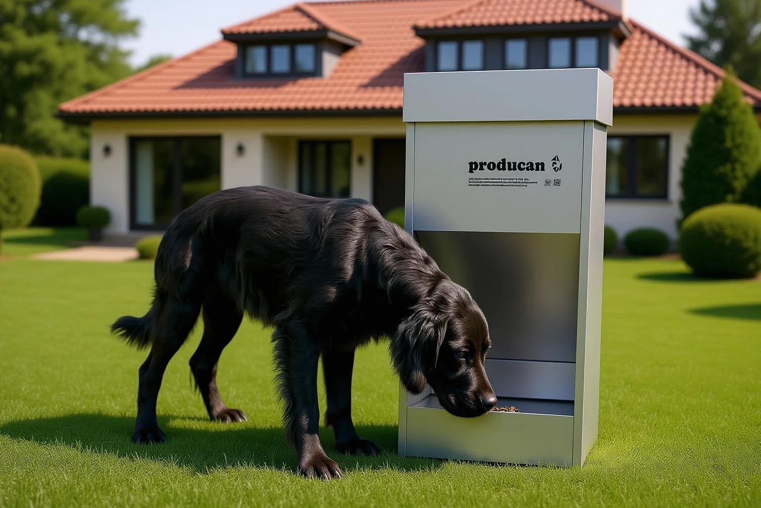 Comedero Automático Inteligente para Perros: Programable, 40 litros, Exterior Dispensador de Comida Profesional para Perros: Programable, Modelo P1