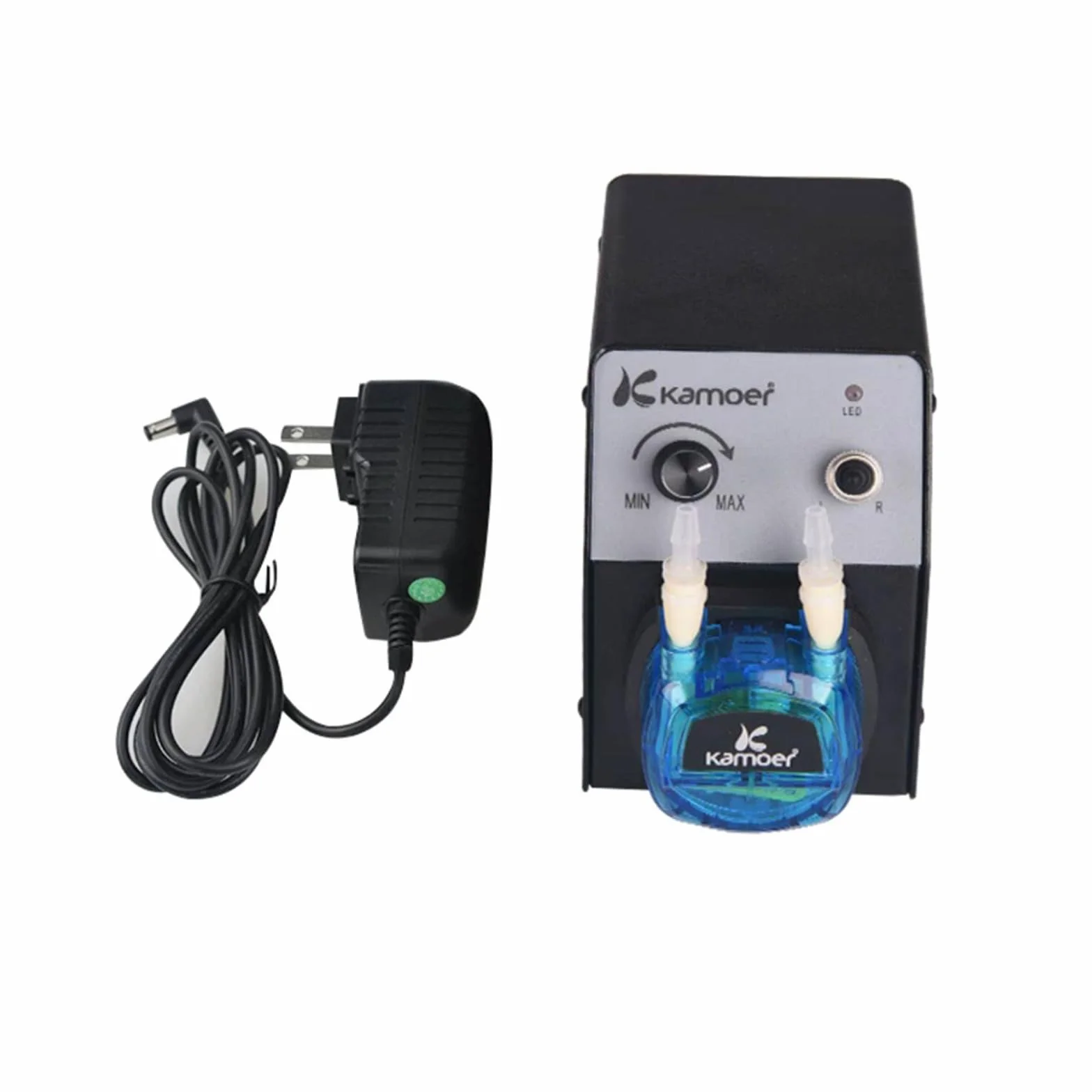 Bomba peristáltica Kamoer de 12 V pequeña bomba dosificadora de velocidad variable para experimento químico de laboratorio, tubo KCP PRO2 Norprene #3,2 mm × 6,4 mm, 40-210 ml/min, con adaptador de