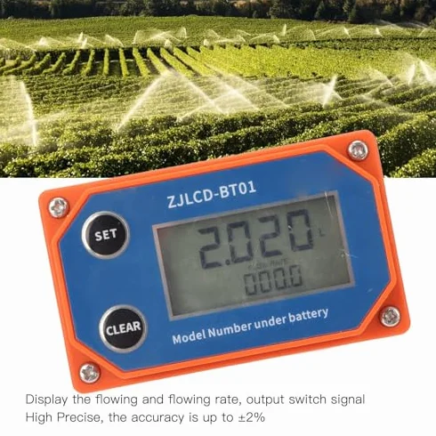 Medidor de Flujo de Agua Digital de Acero Inoxidable Resistencia a Ácidos y Álcalis para Manguera de Jardín y Riego de Tierras de Cultivo
