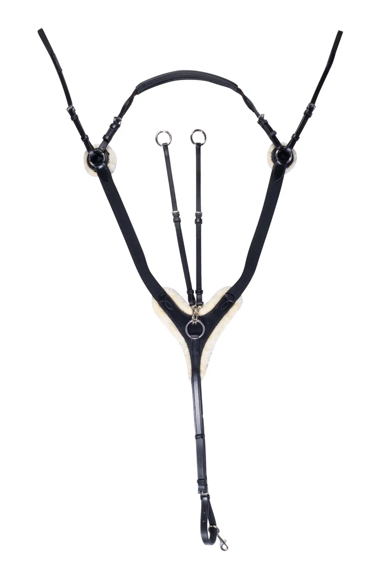 HKM Cambridge Pechopetral con pelo artificial Negro Full