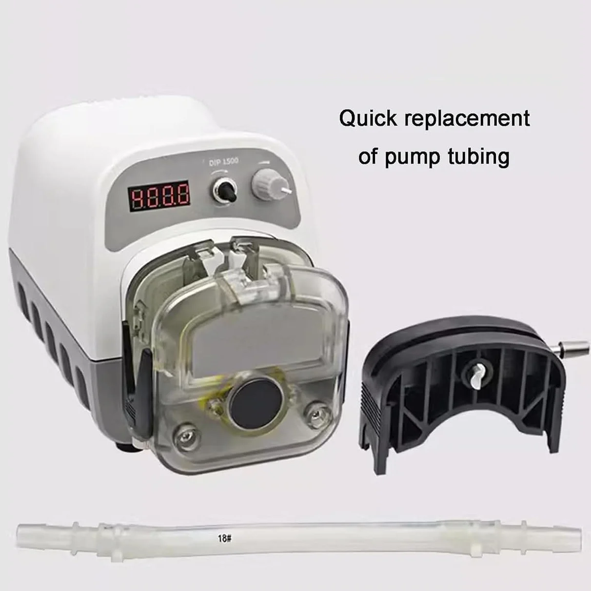 Bomba peristáltica, bomba dosificadora de líquido de alto flujo de 1500 ml/min, velocidad variable 0,1-400 rpm, 3 rotores, pantalla táctil para transferencia de líquidos y llenado de laboratorio