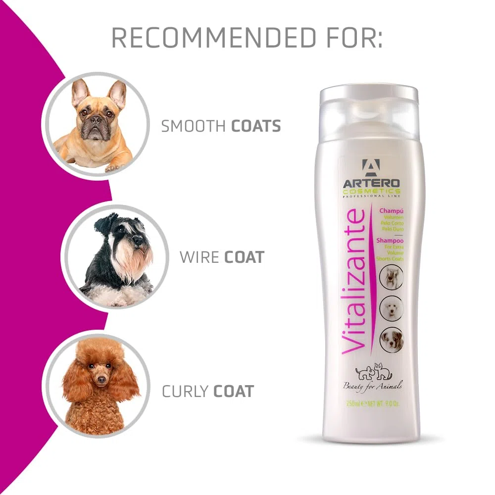 Artero Vitalizante. Champú para Perros Que requieran Volumen, para Pieles sensibles o Lavados frecuentes. Contiene Ingredientes Naturales. Ideal para Caniches o Terriers. (5 litros)