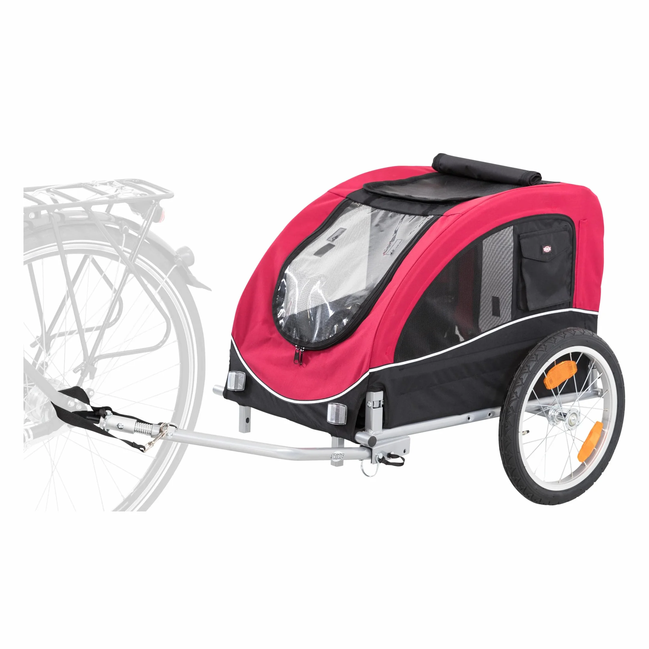 Tráiler Bicicleta, M, 43×45×73 cm, Rojo/Negro