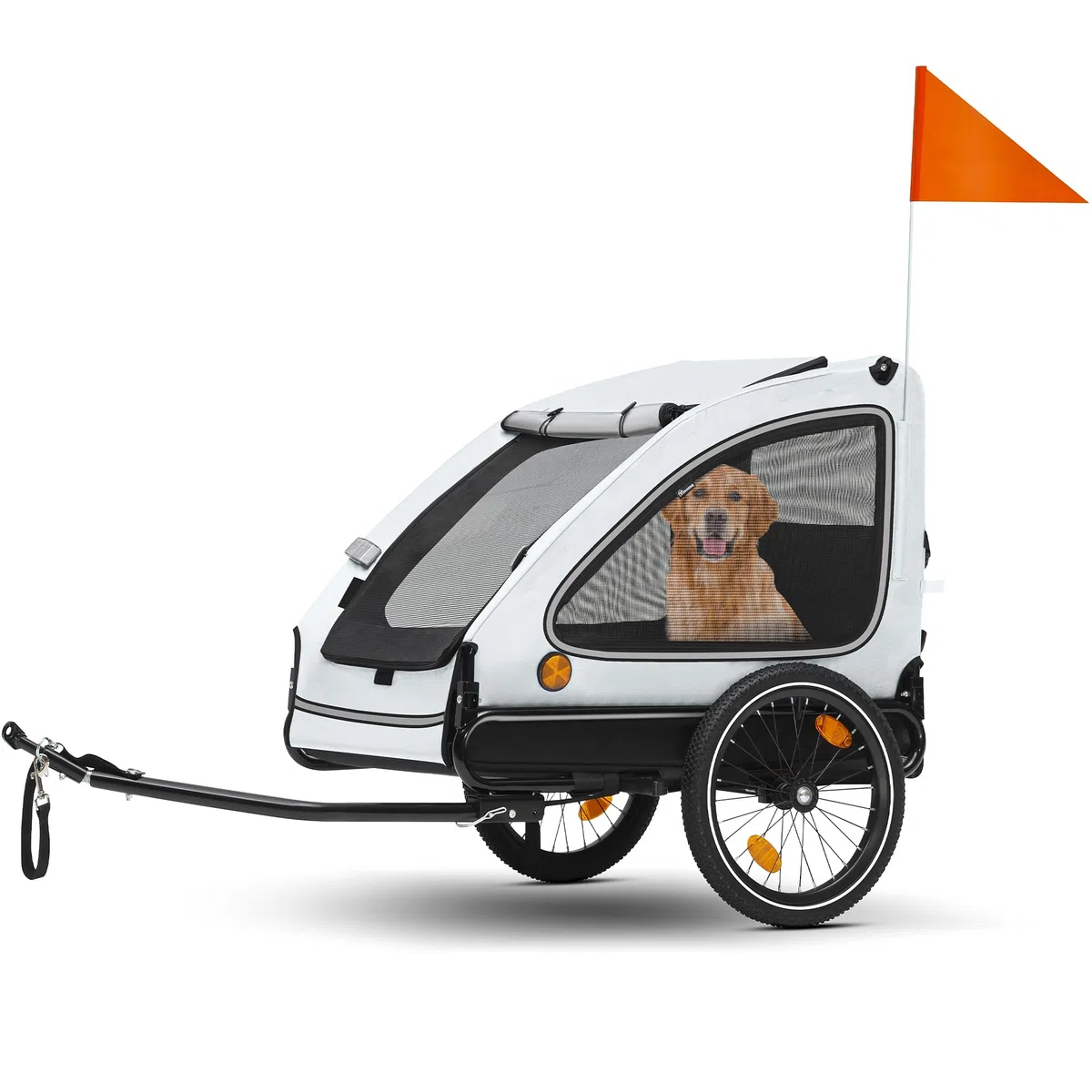 YITAHOME Remolque para Perros 2 en 1 con Rueda Delantera giratoria de 360 ° y Desmontable, Carrito de bebé de Lona Oxford 600D, Remolque para Perros, para Bicicleta, máx. 40 kg, reflectores y Correa
