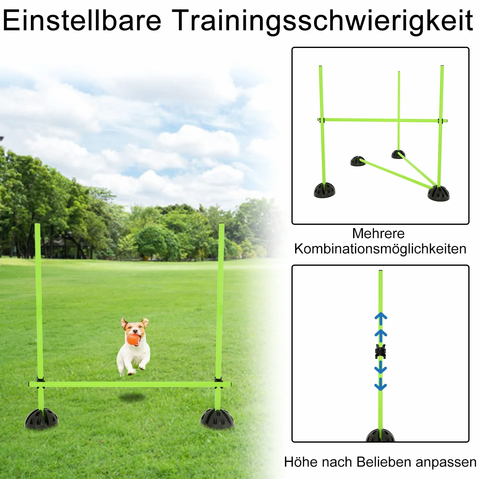 LZQ Juego de barras de salto de agility, barras de entrenamiento para saltos, dribbling y agilidad, ideal para el club o el deporte escolar