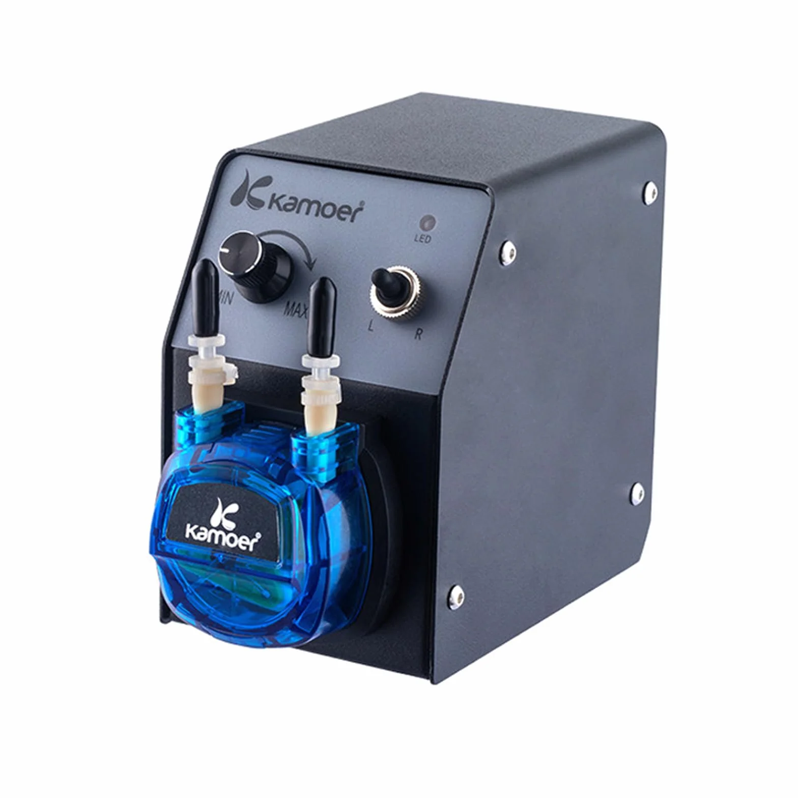 Bomba peristáltica Kamoer de 12 V pequeña bomba dosificadora de velocidad variable para experimento químico de laboratorio, tubo KCP PRO2 Norprene #3,2 mm × 6,4 mm, 40-210 ml/min, con adaptador de