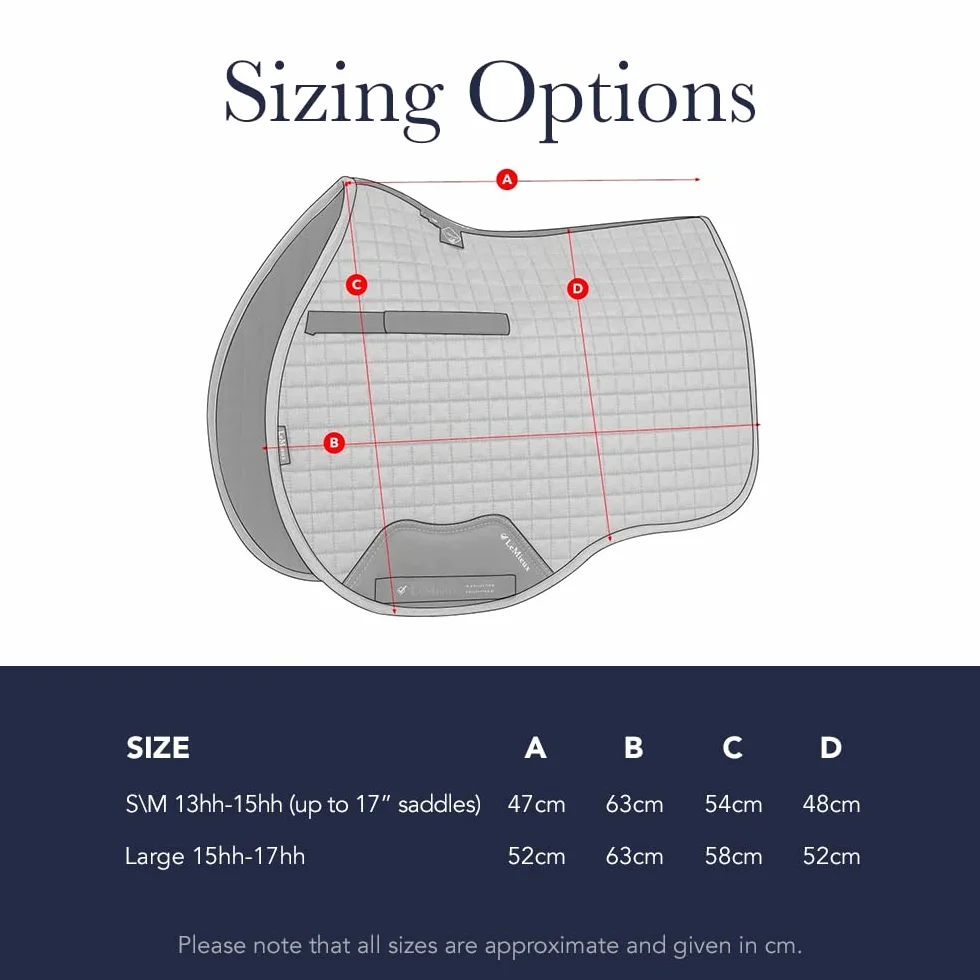 LeMieux Prosport-Cuadrado de Contacto Cerrado de algodón Almohadilla de sillín, Unisex